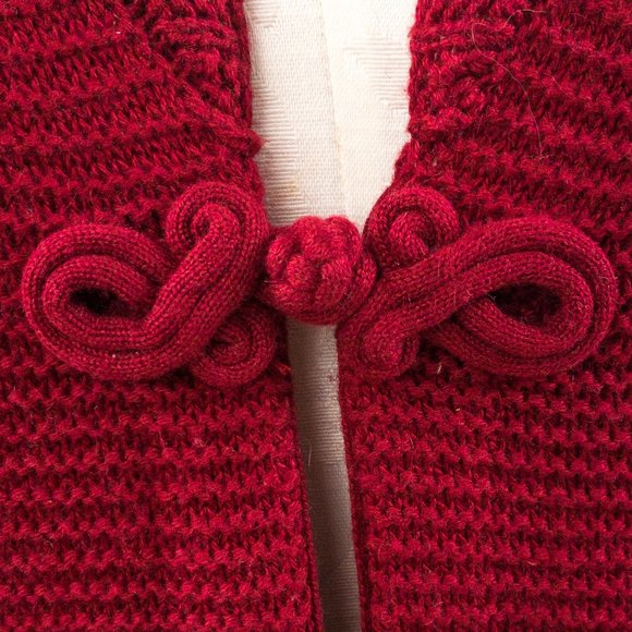 Shanghai Tang L Cashmere Silk Cardigan Sweater Red - Picture 2 of 10